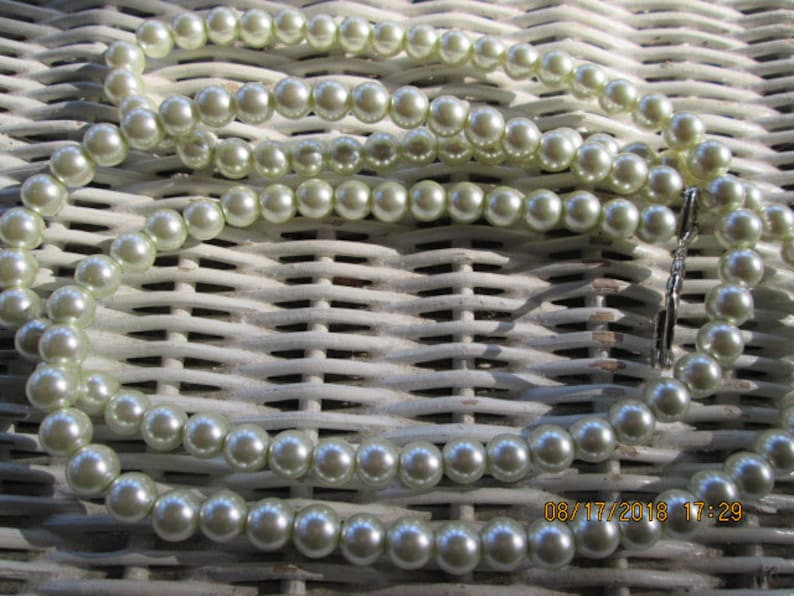 Lanyard, Pearl 8mm Handmade Beaded Lanyard, Pearl 8mm Handmade Beaded ID Badge, Handmade Beaded Lanyard, 751 image 5