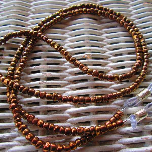 Eyeglass Chain,  Irish Bronze Eyeglass Chain, Beaded Eyeglass Chain, Handmade Eyeglass Chain, 1052