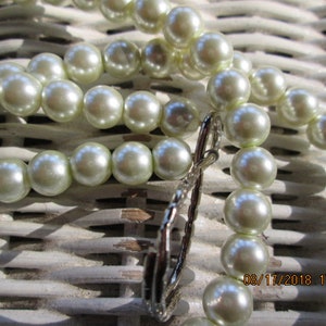 Lanyard, Pearl 8mm Handmade Beaded Lanyard, Pearl 8mm Handmade Beaded ID Badge, Handmade Beaded Lanyard, 751 image 2