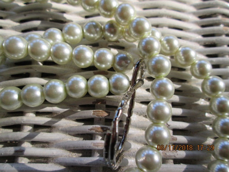 Lanyard, Pearl 8mm Handmade Beaded Lanyard, Pearl 8mm Handmade Beaded ID Badge, Handmade Beaded Lanyard, 751 image 2