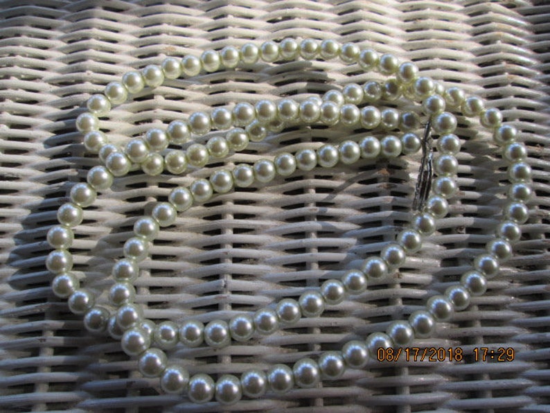 Lanyard, Pearl 8mm Handmade Beaded Lanyard, Pearl 8mm Handmade Beaded ID Badge, Handmade Beaded Lanyard, 751 image 3