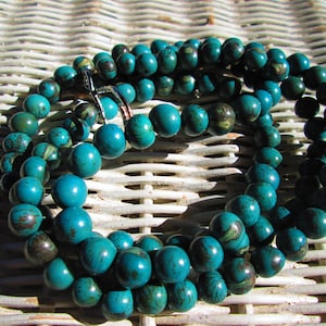 Lanyard, Beaded Lanyard, Tiger Turquoise Acai Bead Lanyard, Tiger Turquoise Acai, Handmade beaded lanyard, 824