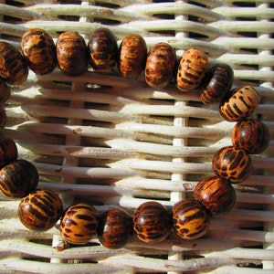 Bracelet,  Coco Wood 10mm Bead Bracelet, Women round coco and wheel coco bracelet, Men round coco and wheel coco bracelet, 256