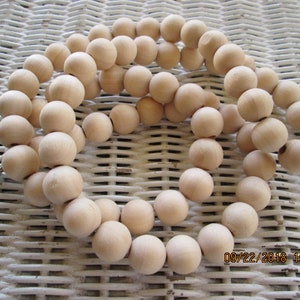 Lanyard, Natural 15mm Wood Lanyard, Natural 15mm Wood Handmade Beaded ID Badge,  Handmade Beaded Lanyard, 714