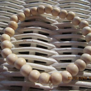 Bracelet, whiteWood 6mm Bead Bracelet, Women whitewood handmade beaded bracelet, Men whitewood bracelet, 211 image 2