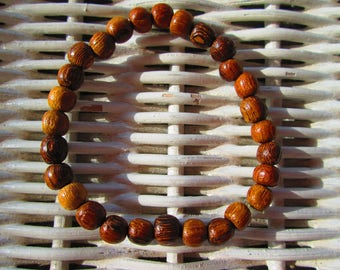 Bracelet,  Roble Wood 6mm  Bead Bracelet, Robles wood  beaded bracelet, 261