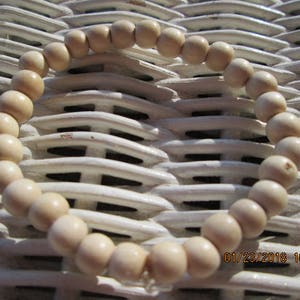 Bracelet, whiteWood 6mm Bead Bracelet, Women whitewood handmade beaded bracelet, Men whitewood bracelet, 211 image 1