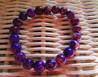 Bracelet, Purple Jasper 8mm bracelet,  purple jasper bracelet,  purple jasper bracelet,  purple jasper bracelet, 1162