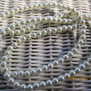 Lanyard, Pearl 8mm Handmade Beaded Lanyard, Pearl 8mm Handmade Beaded ID Badge, Handmade Beaded Lanyard, 751 image 1