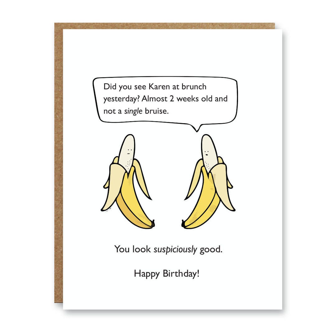 BANANA Birthday Card Etsy