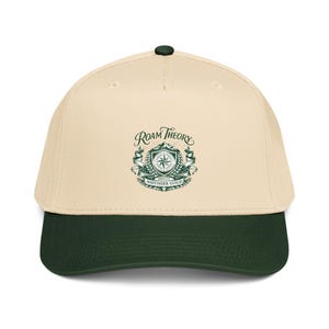 Two-Tone Green and natural Baseball Cap, Mid-Profile Snapback, Custom Script, Personalized Hat, RT