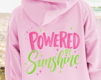 Powered by Sunshine Hoodie, Beach Sweatshirt, Gift for Beach Lovers