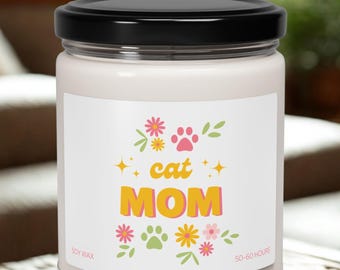 Cat Mom Soy Candle: Scented Gift for Cat Lovers