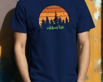 Sunset Forest Comfort Colors T-Shirt: Outdoor Adventure Unisex Tee