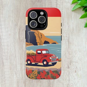 Vintage Red Truck iPhone Case, Tough Cases, Truck Lovers Gift, Summer Vibes, Outdoor Adventure Accessories, Nature Lover Gift, Fathers Day