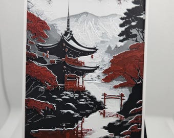 Japanese Landscape 3D Painting – Multicolor Zen Style 3D Printing
