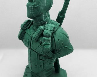 Deadpool 3D Printed Bust – Sarcastic Superhero in Tactical Style | Geek Decor NerdPrintLab