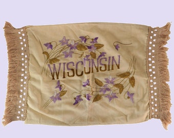 Antique Wisconsin Arts & Crafts Silk Embroidered Pillow Cover from a Richardson Silk Company Kit