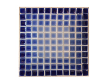 Blue Ombre Mid-Century Mosaic Tile Dish - Shades of Blue