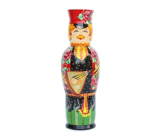 Balalaika Matryoshka Russian Hand Painted Male Wooden Doll