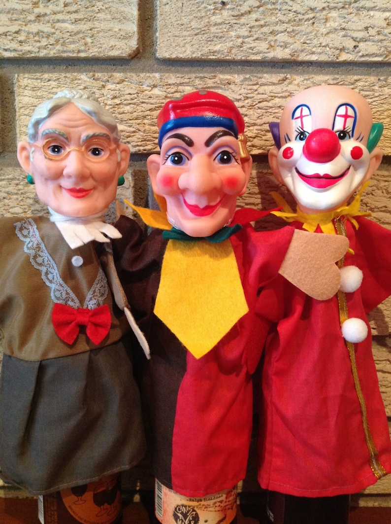 Six Punch and Judy Mister Rogers Vintage Toy Hand Puppets Etsy