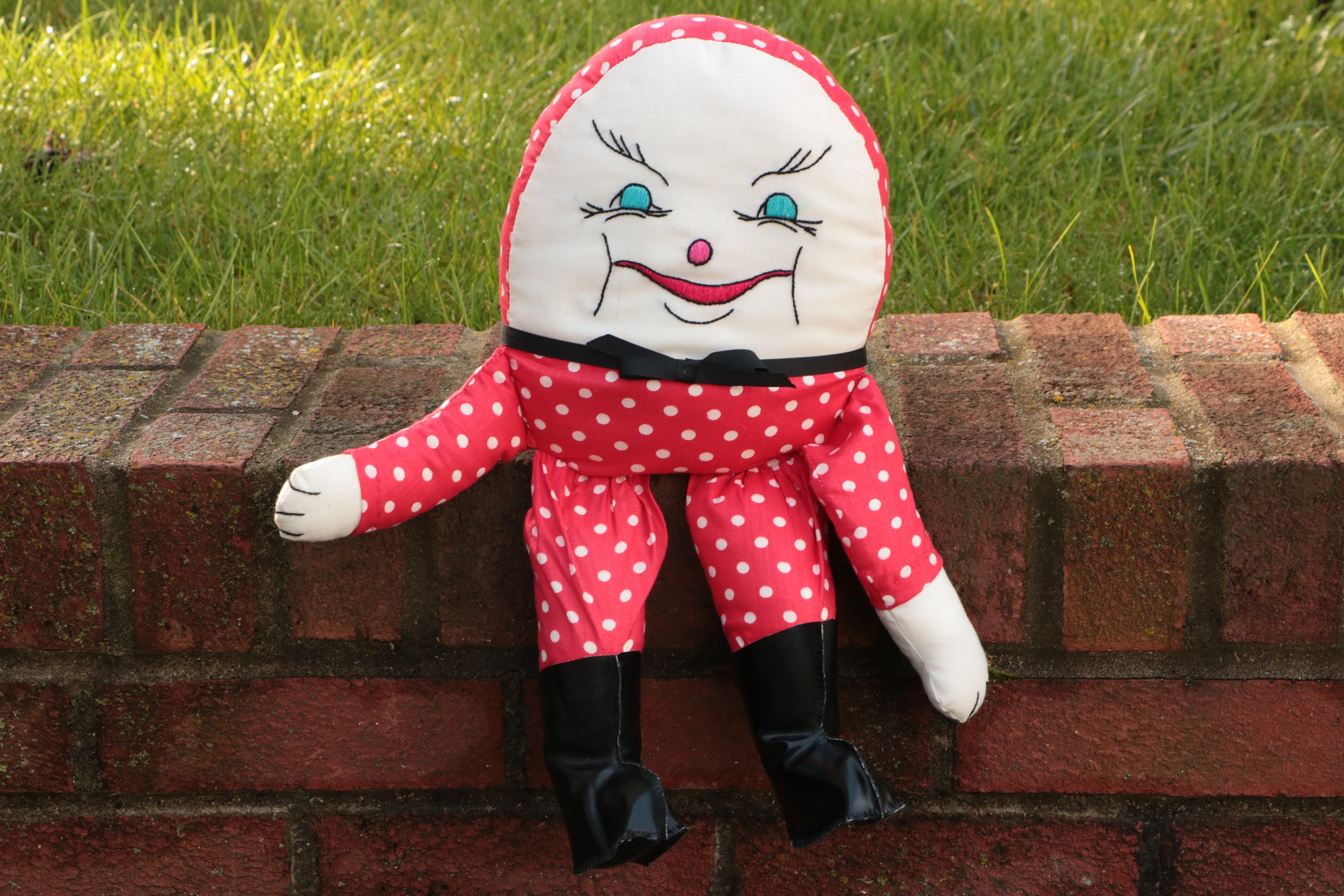 Humpty Dumpty Plush Doll Stuffed Toy with Embroidered Face Etsy