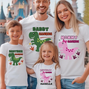 Personalized Dinosaur Birthday Shirt: Matching Family Party Tees