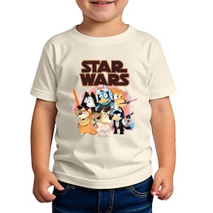 Blue Star Shirt Wars Blue Dog Shirt Trendy Shirt Cartoon Character Shirt Blue Toddler T-Shirt kids Shirt Cartoon Shirt Matching Family Shirt