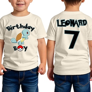 Personalized Turtle Anime Birthday Shirt, Custom Gamer Tee, Toddler Party Outfit