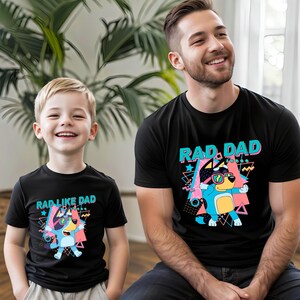 Rad Dad and Rad Like Dad Matching Shirts – Funny Retro Father&#39;s Day Gift Tee Set for Dad and Son father and Daughter shirt