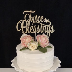 Twice the Blessings Twins Cake Topper