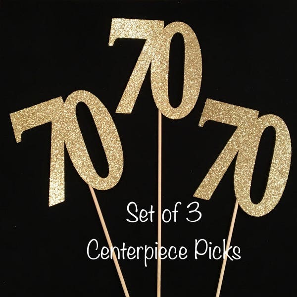 70th Birthday Centerpiece Picks