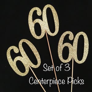 60th Birthday Centerpiece Picks
