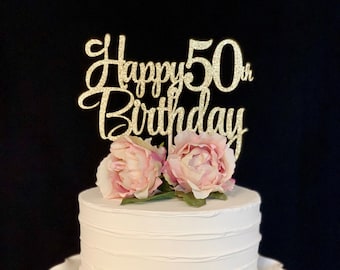 Happy 50th Birthday  Cake Topper