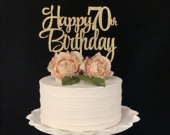 Happy 70th Birthday Cake Topper