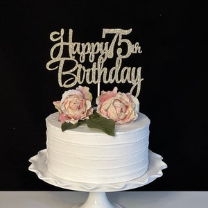Happy 75th Birthday Cake Topper