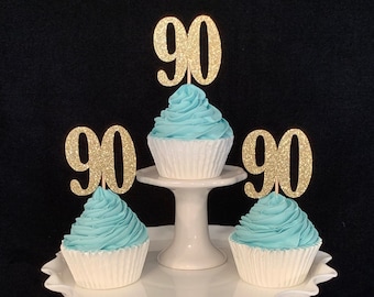90th Birthday Cupcake Picks