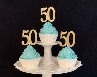 50th Birthday / Anniversary  Cupcake Picks