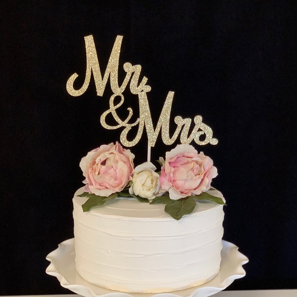Mr. and  Mrs. Wedding Cake Topper