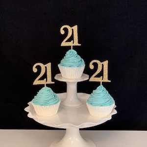 21st Birthday / Anniversary Cupcake Picks