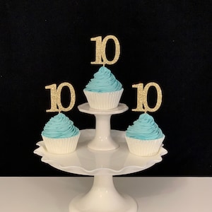 10th Birthday / Anniversary Cupcake Picks