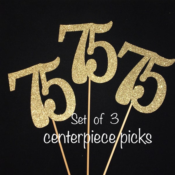 75th Birthday Centerpiece Picks