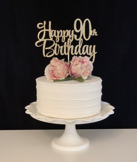 Happy 90th Birthday Cake Topper - Etsy Israel