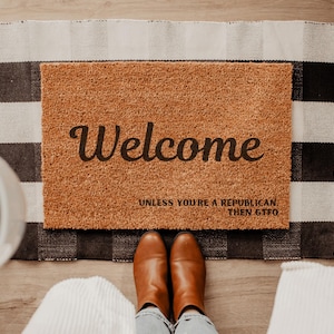 Political Doormat: Anti-Trump FDT Coir Welcome Mat