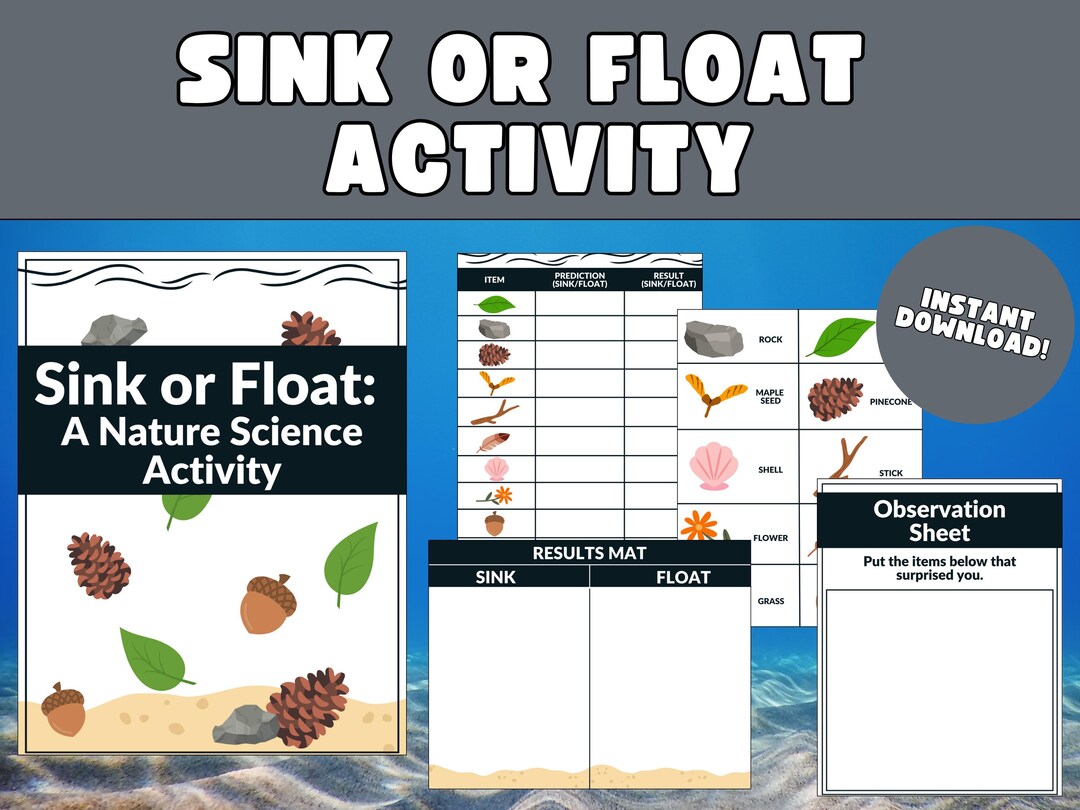 Sink or Float Science Activity | Nature STEM Printable for Preschool ...