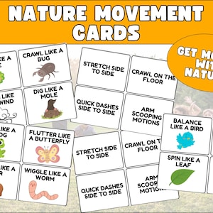 Nature Movement Cards | Gross Motor Animal & Nature Actions for Preschool and Pre-K