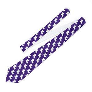 Checkered Louisiana Purple Tie: State Outline Pride - Southern Style