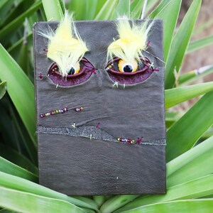 Mini Monsters "Gryff" - Reusable A5 Journal Cover - Monster Diary - Unique Blank Journal - Leather Sketchbook