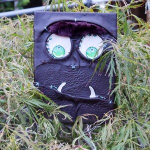 Mini Monsters "Gary" - Reusable A5 Journal Cover - Monster Sketchbook - Unique Blank Journal - Leather Sketchbook