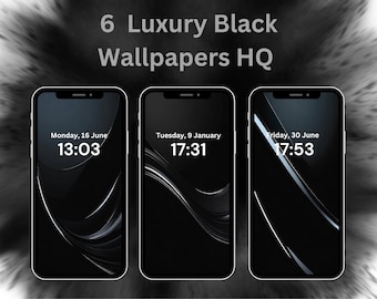 6 Luxury Black Phone Wallpaper | Minimalist Dark Background | High-Quality Digital Download for iPhone & Android